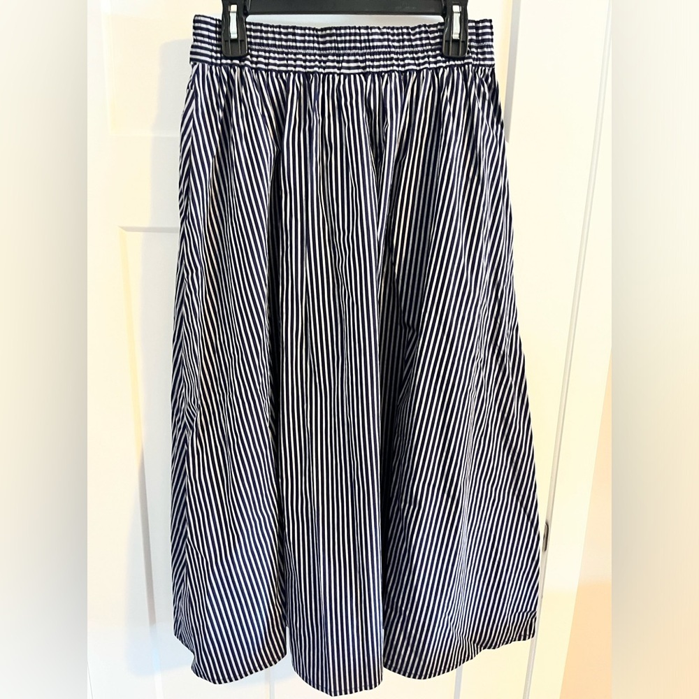 A New Day Black and White Striped A-Line Skirt